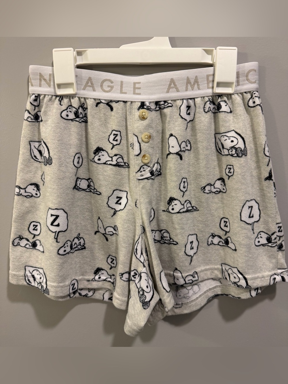 American Eagle Lounge Soft Plush High-Rise Waistband Snoopy Print PJ Shorts XS - Picture 4 of 9